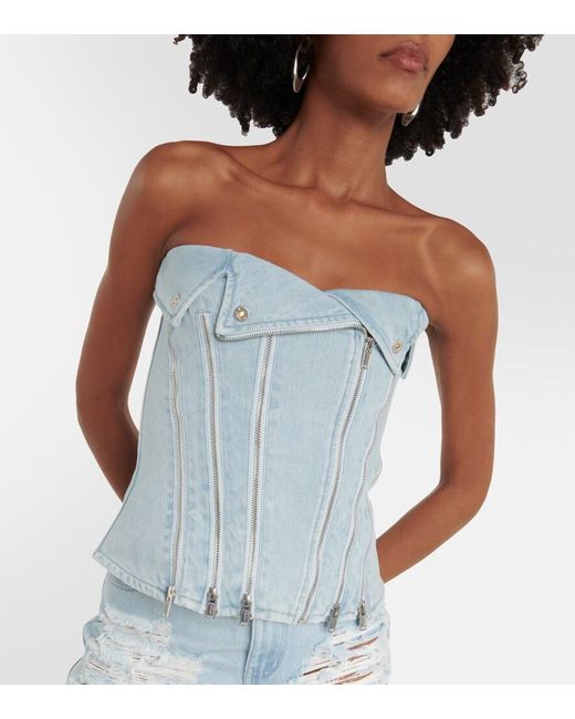 Dion Lee Blue Denim Corset