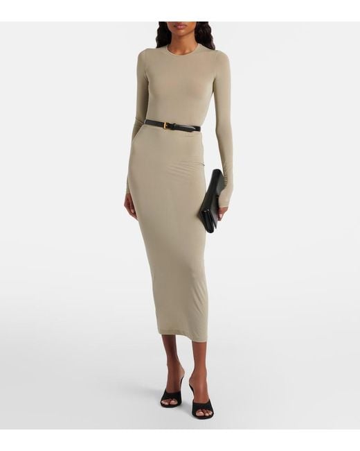 Wardrobe NYC Natural Sheer Pencil Skirt
