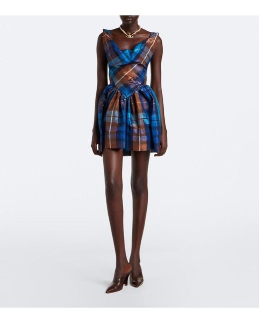 Vivienne Westwood Blue Sunday Checked Twill Minidress
