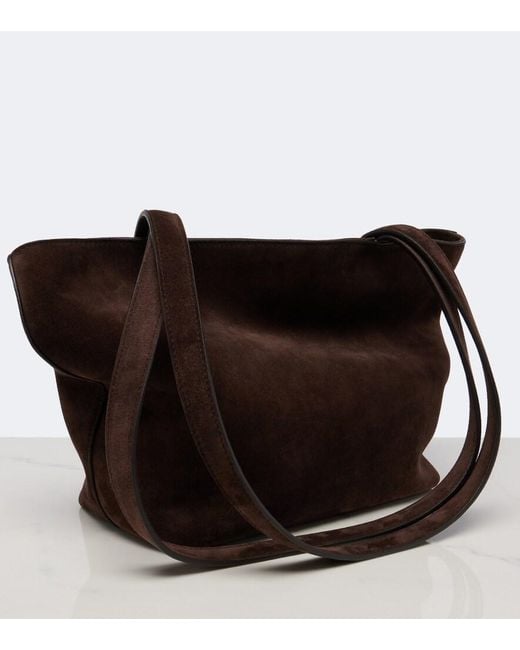 The Row Brown Parker Medium Suede Tote Bag