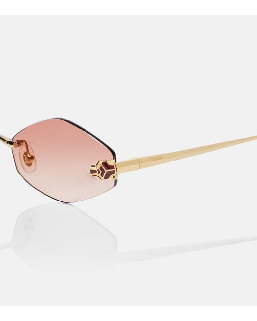 Cartier Pink Panthere De Cartier Oval Sunglasses