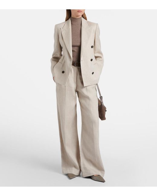 Brunello Cucinelli Brown Knitted Lame Top