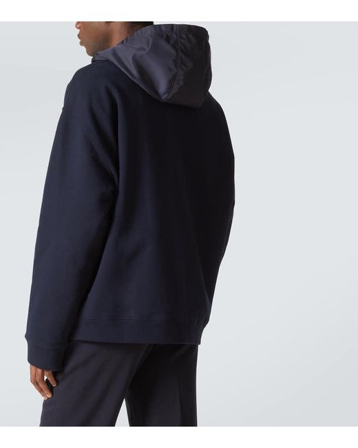 Miu Miu Blue Cotton Zip-Up Hoodie for men