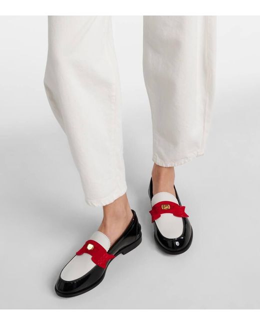 Mocasines Penny De Charol Con Ribetes Christian Louboutin de color Red