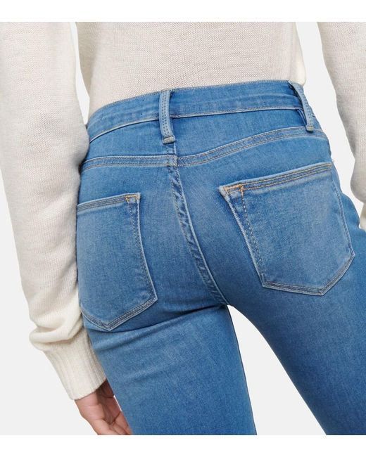 FRAME Blue Le High Skinny Raw After Jeans