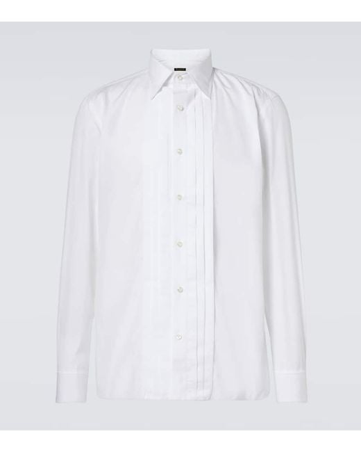 Camisa De Esmoquin Plisada De Algodon Rubinacci de hombre de color White