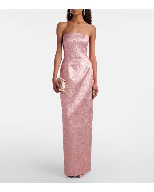 Emilia Wickstead Pink Robe Laelia Aus Cloque