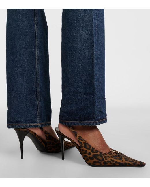 Saint Laurent Brown Babylone Breteuil Slingback Pumps