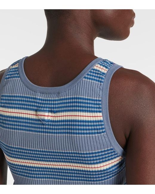 Prada Blue Top Aus Baumwolle