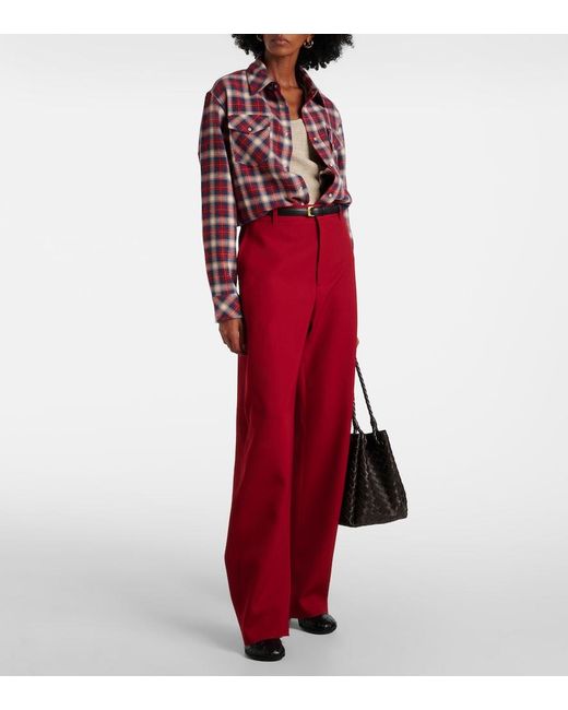 God's True Cashmere Red Tartan Cashmere Shirt