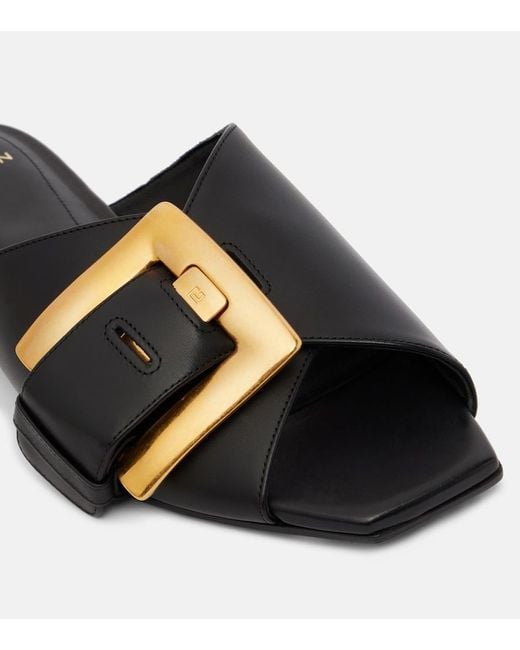 Balmain Black Anthem Leather Sandals