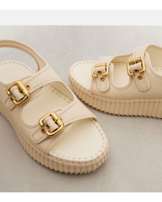 Chloé Natural Nama Leather Platform Sandals