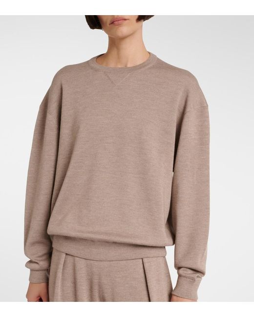 Loro Piana Brown Balfour Cashmere, Wool, And Silk Sweater