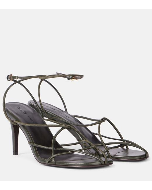 Khaite Metallic Loulou 75 Leather Sandals