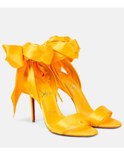 Christian Louboutin Yellow Sandale Du Desert 100 Satin Sandals