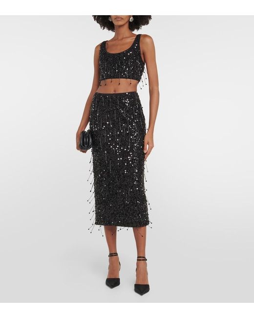 Jonathan Simkhai Black Gisele Midi Skirt