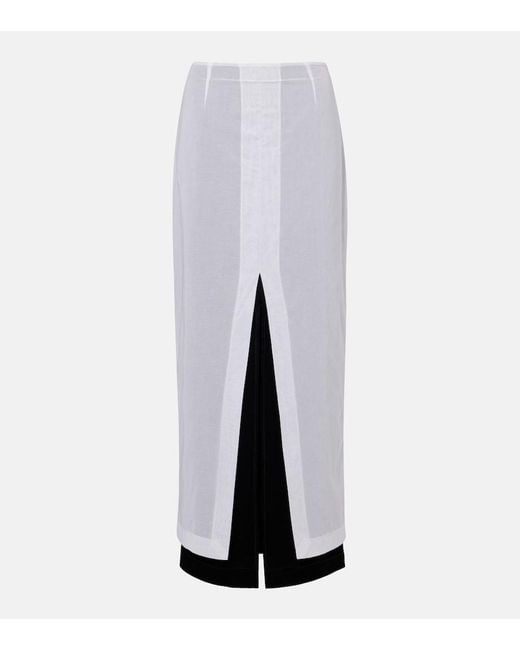 The Row White Iphora Layered Cotton Maxi Skirt
