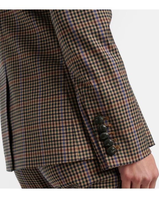 Veronica Beard Brown Claude Checked Blazer