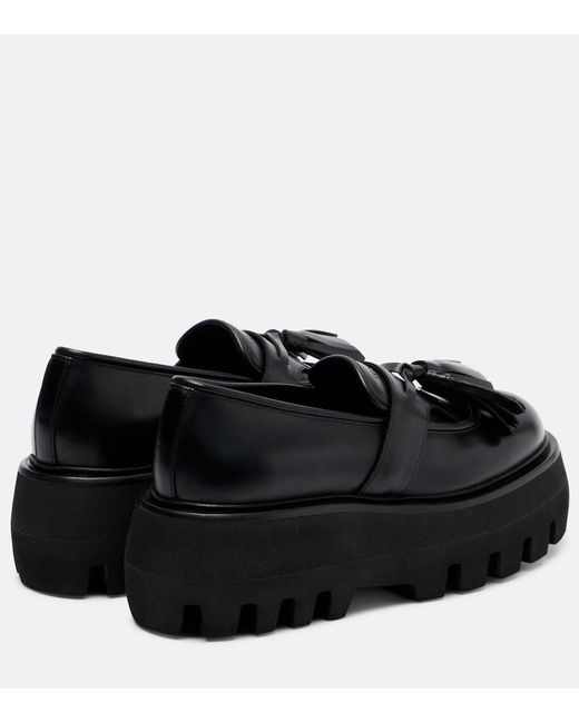 McQueen Black Sofa Leather Platform Loafers