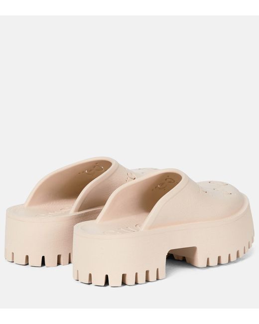 Sandalias de plataforma con GG de Gucci de color Neutro | Lyst