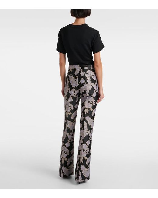 LaDoubleJ Black Saturday Night Jacquard Bootcut Pants