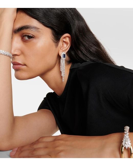 YEPREM Blue Reign Supreme 18Kt Drop Earrings With Diamonds And Sapphires