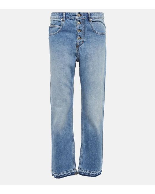 Isabel Marant Blue Belden High-rise Slim-fit Pants