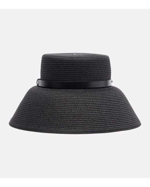 Max Mara Black Woven Bucket Hat