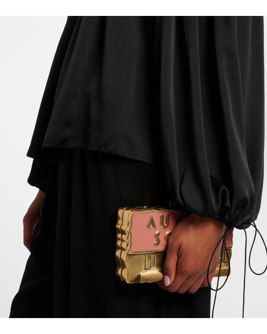 Chloé Black Off-Shoulder Silk Satin Top