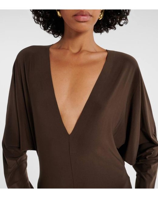 Norma Kamali Brown Robe Aus Jersey