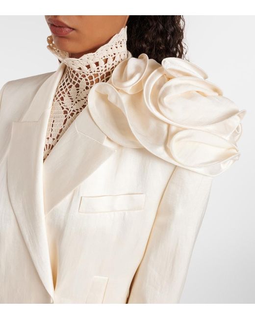 Magda Butrym Natural Floral-Applique Coat