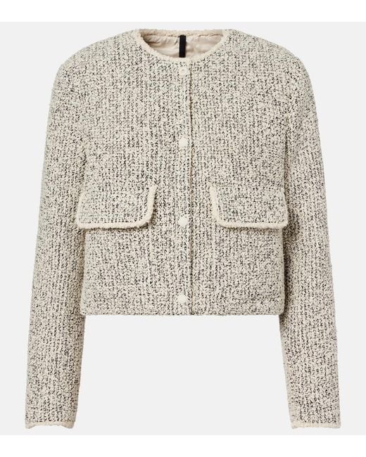 Moncler Natural Dauphine Down-Paneled Tweed Jacket