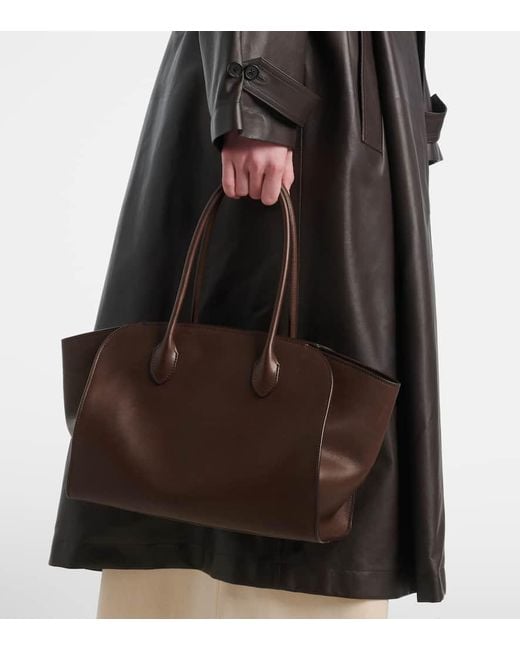 The Row Brown Marlo 12 Leather Tote Bag