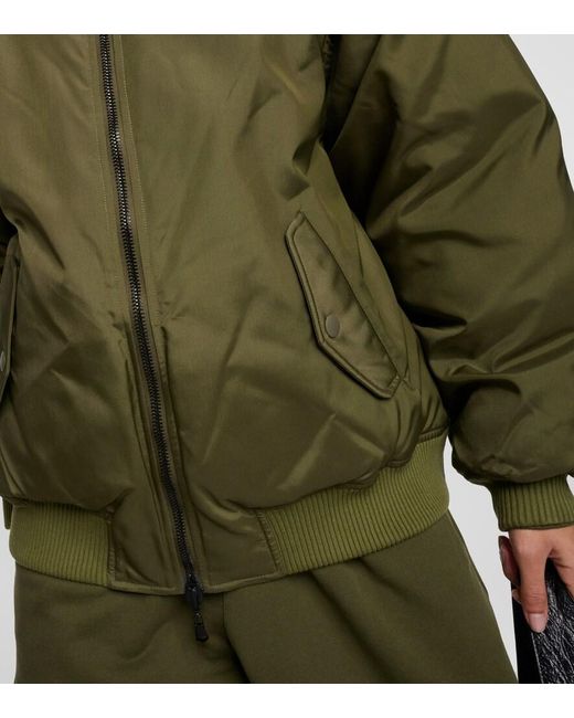 Wardrobe NYC Green Reversible Down Bomber Jacket