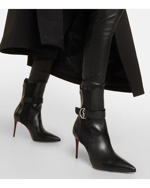Christian Louboutin Black So Cl Chelsea 85 Leather Bootie
