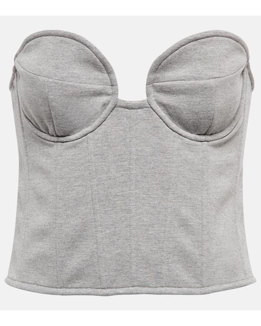 Magda Butrym Gray Cotton-Blend Jersey Bustier