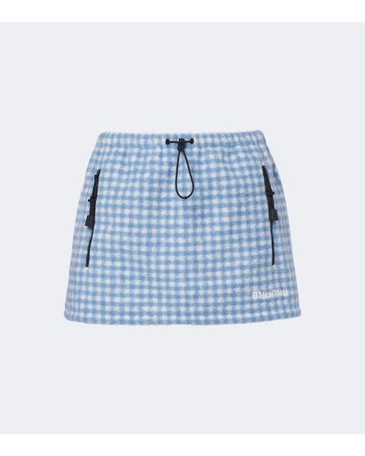 Miu Miu Blue Gingham Miniskirt