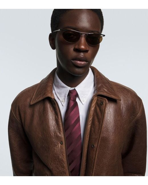 Saint Laurent Brown Sl 862 Oval Sunglasses for men