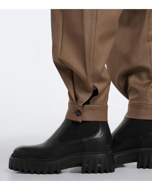Hogan Black H700 Leather Chelsea Boots