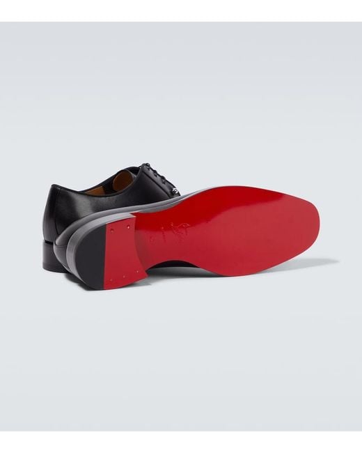 Christian Louboutin Black Chambeliss Leather Derby Shoes for men