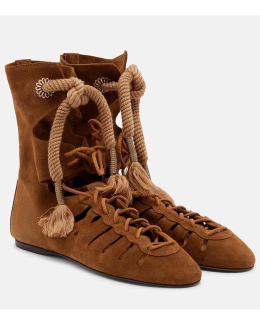 Isabel Marant Brown Liade Suede Lace-Up Ankle Boots