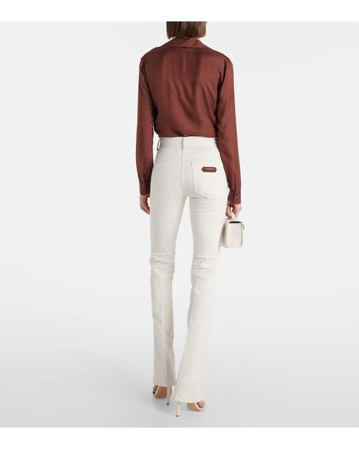 Tom Ford White High-rise Flared Jeans