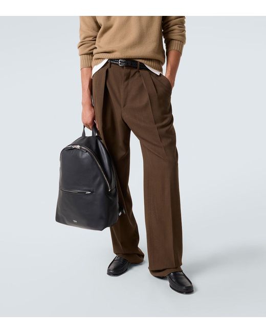 Tom Ford Black Leather Backpack for men