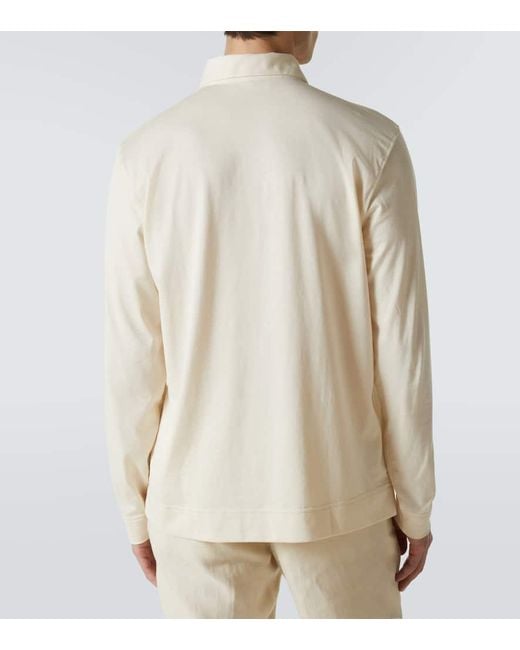 Lardini Polopullover Aus Baumwolle Und Seide in Natural für Herren