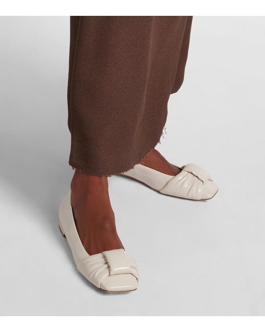 Gianvito Rossi Natural Patent Leather Ballet Flats