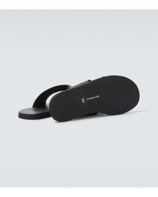 Ancient Greek Sandals Black Bios Leather Sandals for men