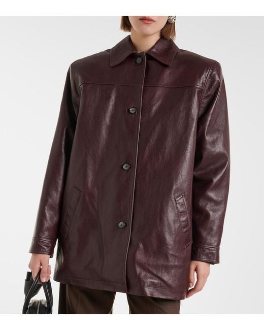 Magda Butrym Brown Oversized Leather Jacket
