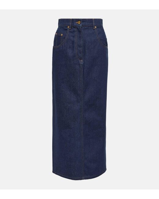 Nina Ricci Blue Denim Maxi Skirt