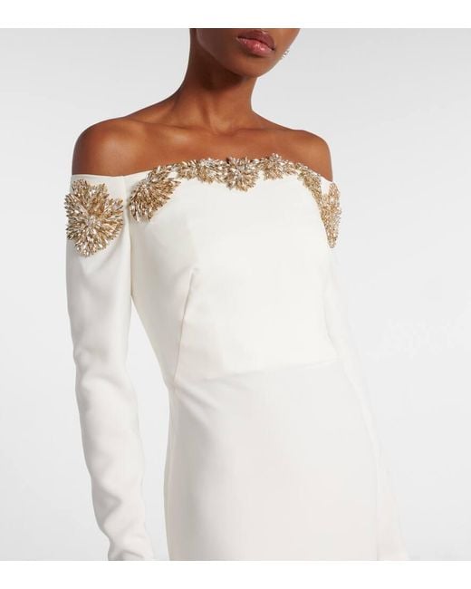 Costarellos White Meline Gown