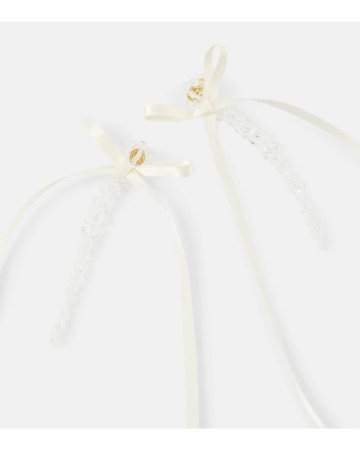 Boucles d'oreilles Drip a cristaux Simone Rocha en coloris White